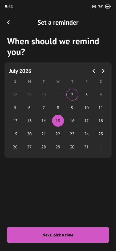 Reminder date — a July calendar for picking the next colour refresh