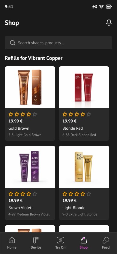 Shop — refills for the shade currently loaded in the device